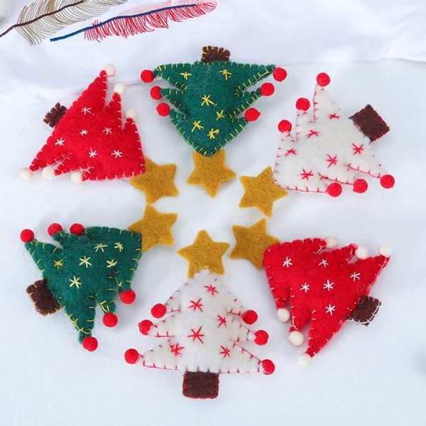 

christmas decorations 3 pcs navidad wool felt small polyester polka dot printed fabric handmade non-woven1