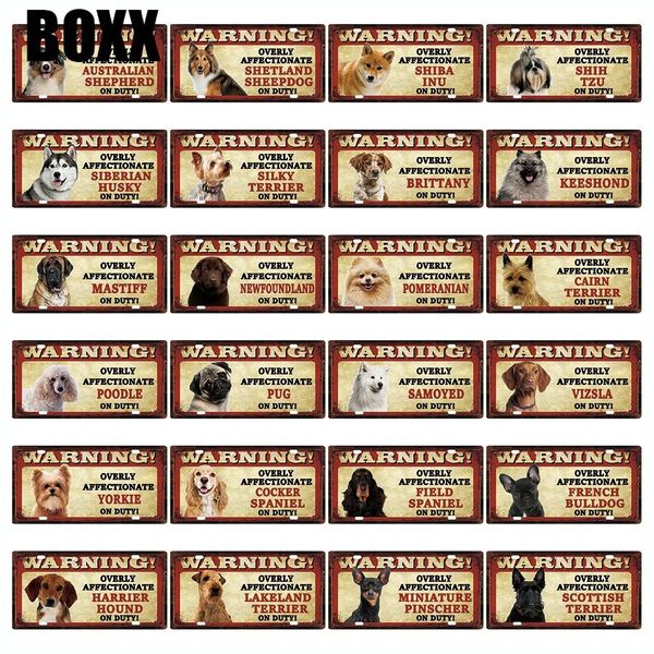

pet dogs pomeranian silky terrier shiba inu tin poster metal sign home decor bar wall art painting 15*30 cm size