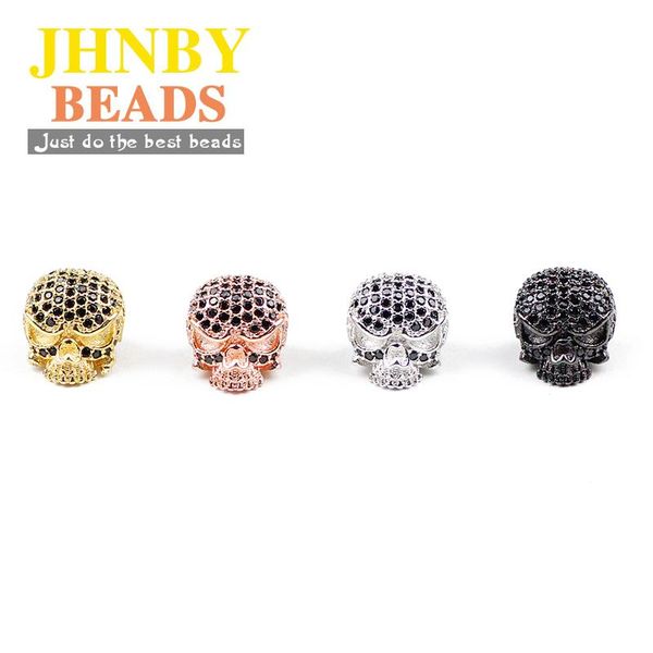 

jhnby черепа подвеска медь spacer бисер черный micro pave cz кристалл подвески loose бусы для ювелирных изделий браслета изготовление diy вы, Bronze;silver