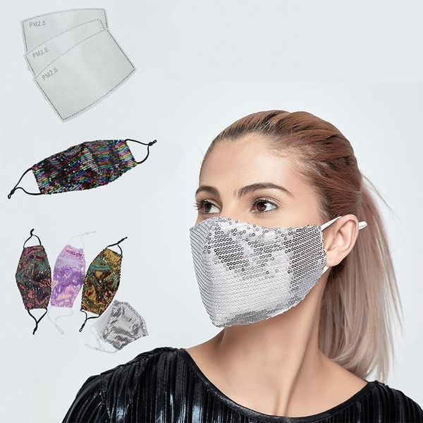 

cjooa sunscreen sequins pm2.5 face with filter thin face masks breathable colorful summer masks cotton designer fashion hj2009 mask mas ftjt