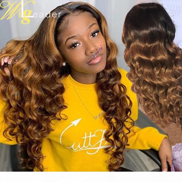 

wigleader ombre human hair lace front wigs preplucked deep parting 13x6 lace frontal wigs wavy lace front wigs with baby hair, Black