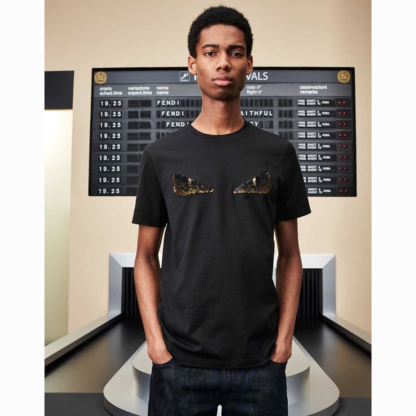 

new mens designer t shirt luxury roma fashion tshirts summer women bag bugs eye pattern t-shirt male 100% cotton tees kl703163, White;black