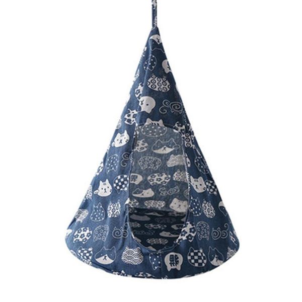 

pet cat tent hammock cat removable hanging house bed cone shape breathable linen cage cover creative