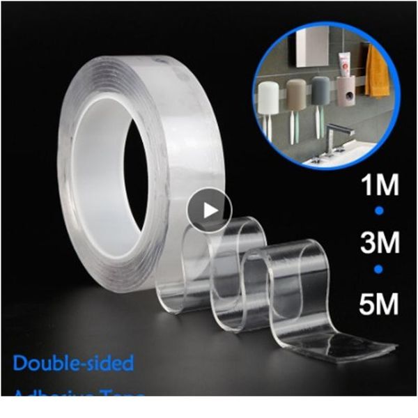 

2020 tape reusable double sided adhesive nano traceless tape removable sticker washable adhesive loop disks tie glue wa wmtucr