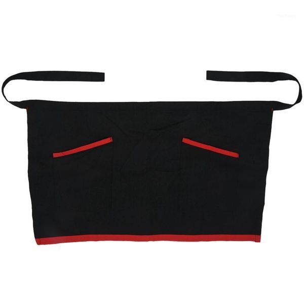

universal half short apron for kitchen cooking bar cafe pub waiter - black1