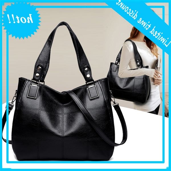 

women great capacity plate pattern tote hobos soft pu leather elegant shoulder bag female casual style simple crossbody bags