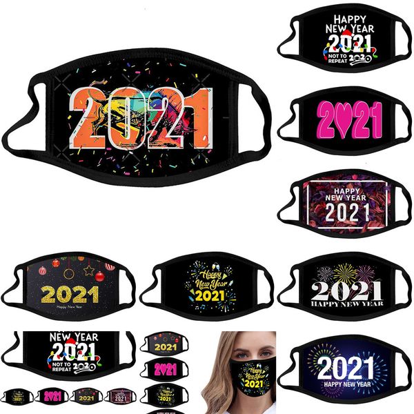 

face happy designer 2021 new year black mouth masks men women cotton cloth mask washing dust facemask 6 np26h