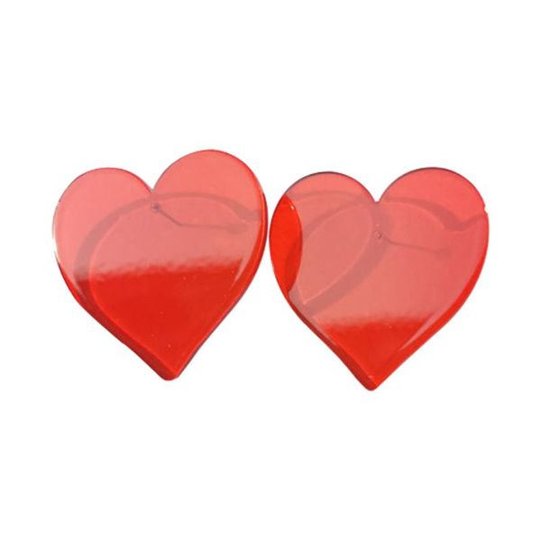 

stud 1 pair cute heart shaped geometric earrings girl transparent style acrylic romantic for women jewelry accessories, Golden;silver