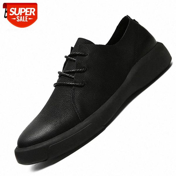 

genuine leather shoes men leather sneakers flats design style men shoes loafers lace up walking casual big size 37-47 #sz3w