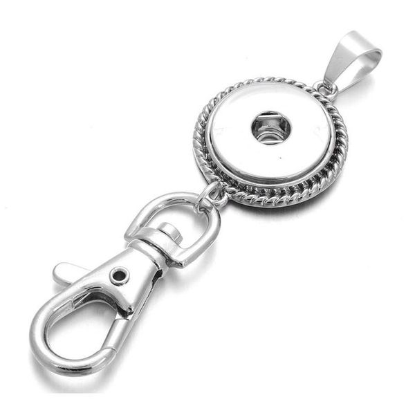 

new snap jewelry 18mm metal round snap button keychains keyring pendant layard for women gi qyleta