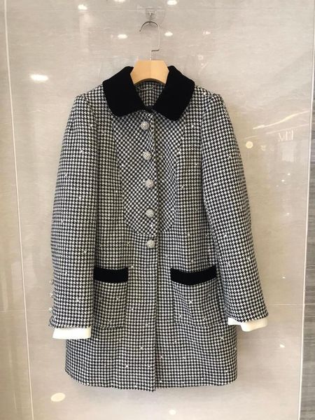 

women's wool & blends 2021fw autumn casual women plaid jacket coat for ladies luxury outerwear gdnz 10.25, Black