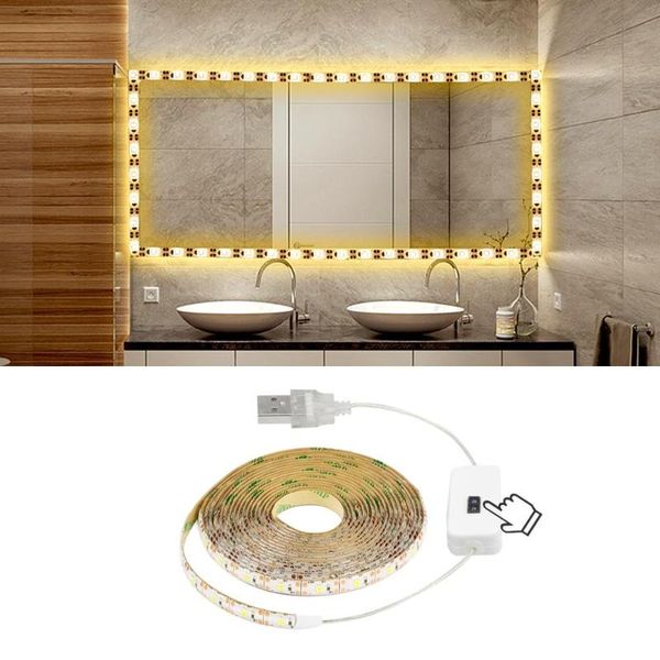 

usb hand sensor switch makeup vanity cabinet mirror lamp computer tv backlight tape home bathoom dressing table led strip light