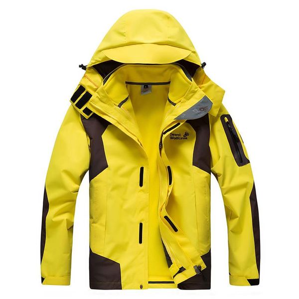 

men's trench coats winter men parka waterproof outdoor fleece lining and jackets thermal insulation windbreak hooded 3in1 outerwear, Tan;black