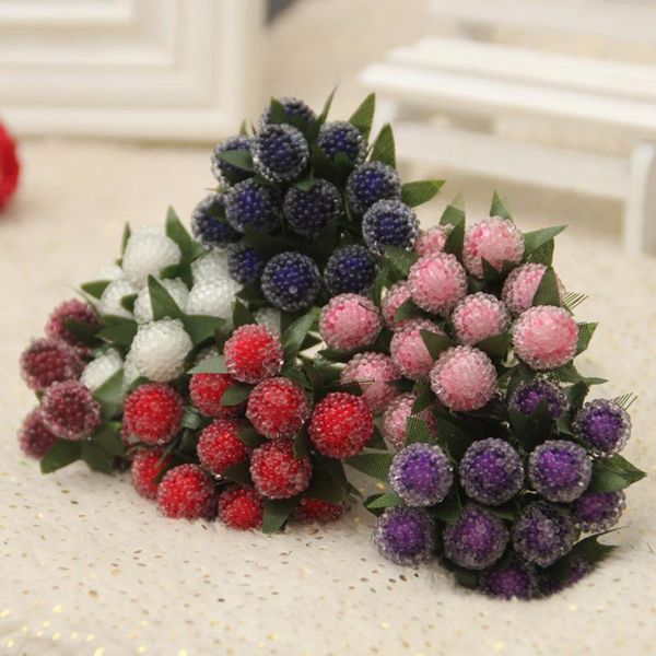 

12 heads/lot berry stamen artificial flower glass cherry stamen party flowers for home l wedding office garden decoration