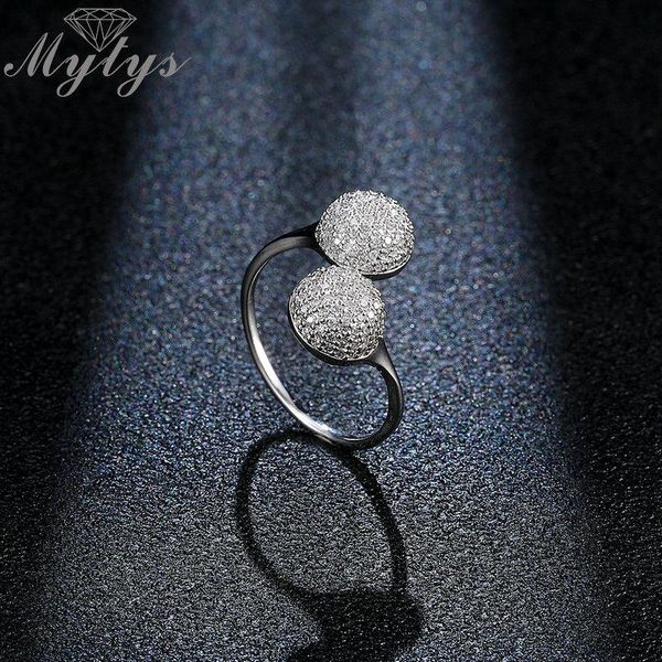 

cluster rings mytys cuff open ring pave setting crystal girls party jewelry fashionadjustable size silver for women r1977, Golden;silver