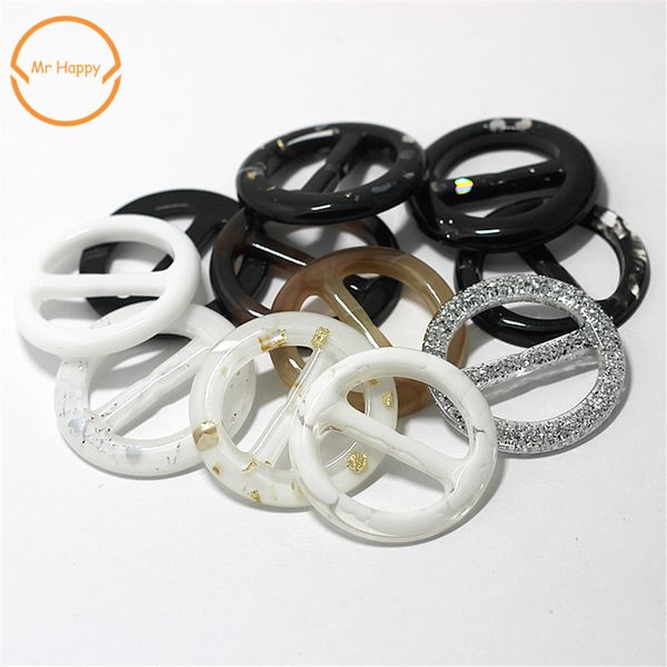 

1pcs/lot wholesale fashion inner diameter 2.4 adjustable ribbon buttoned garment corner storage buckled t-shirt clasp, Slivery;black