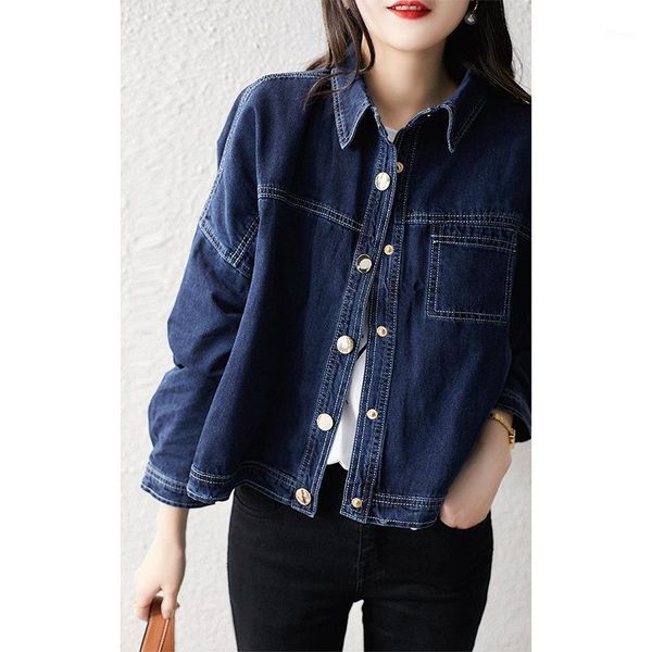 

women's jackets women jacket short denim 2021 spring retro casual1, Black;brown
