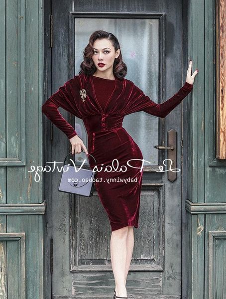 

fake two-piece hepburn style dress female 2020 new gold velvet temperament slim retro 50s60s noble luxury party dress, Black;gray