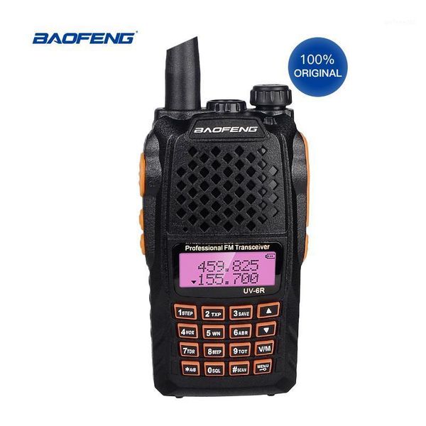 

walkie talkie factory original selling 2pcs baofeng uv-6r ham radio transceiver 7w walki talki handheld 2-way with lcd display1