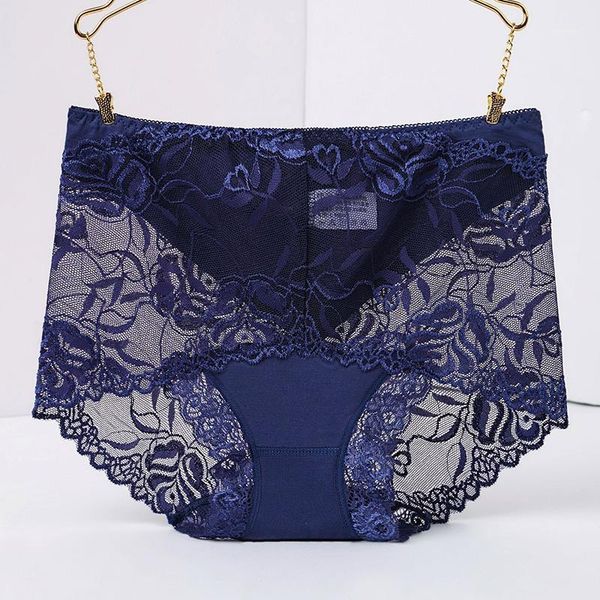 

underwear women plus size lace panties transparent briefs seamless lingerie lady panties cotton mid waist briefs underwear1, Black;pink