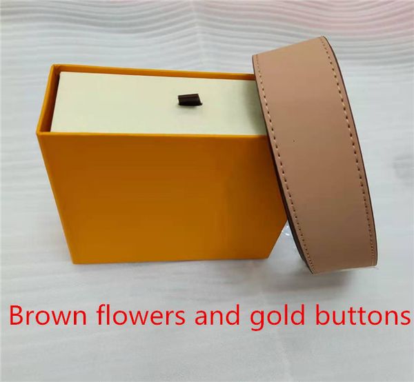 

men's fashion business women's jeans belt buckle with yellow box ing, Black;brown