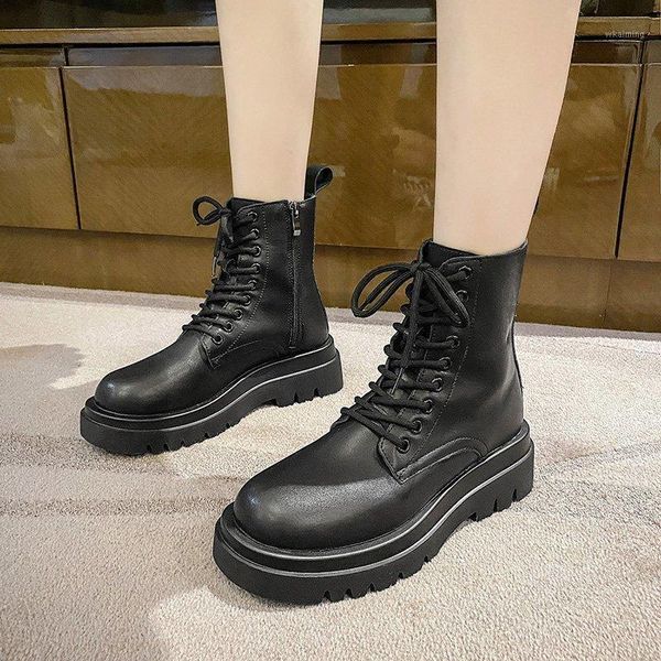 

boots round toe shoes women 2021 luxury designer lolita mid calf rubber autumn fashion riding ladies low rock1, Black