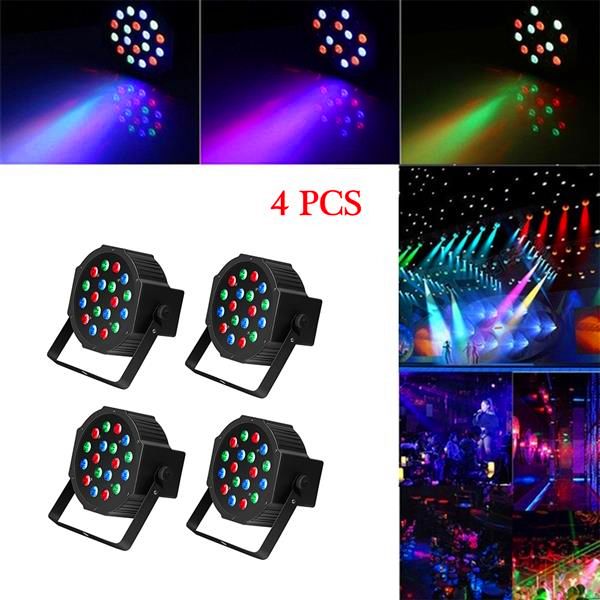 

30w 18-rgb led авто / голосовое управление dmx512 материал высшего класса материал мини-сценические лампы (ac 110-240v) черный * 4 свадебная
