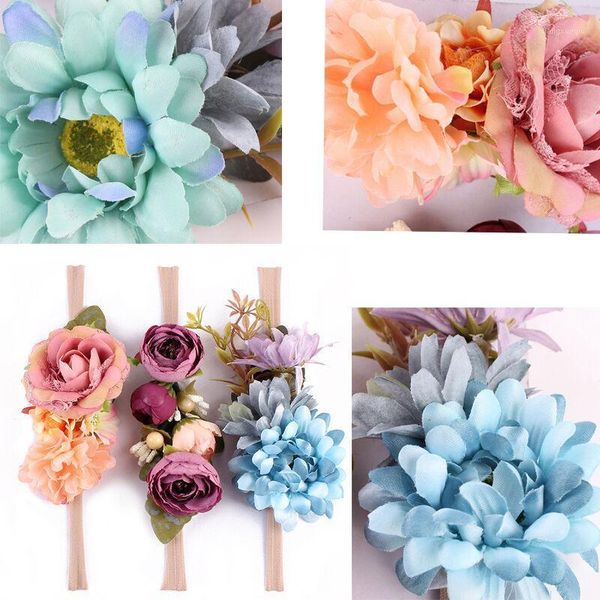 

3pcs cute baby girls toddler fashion lace flower hair headwear kids sweet headband accessories us1, Slivery;white