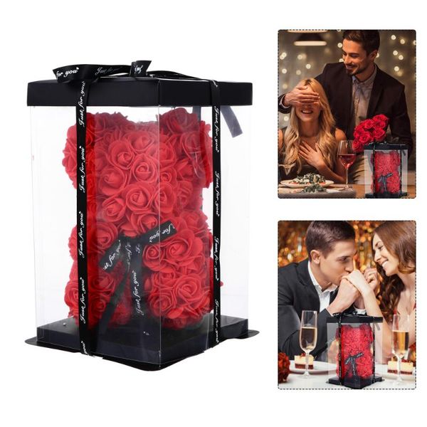 

1pc preserved rose bear ornament lovely preserved flower deskadornment