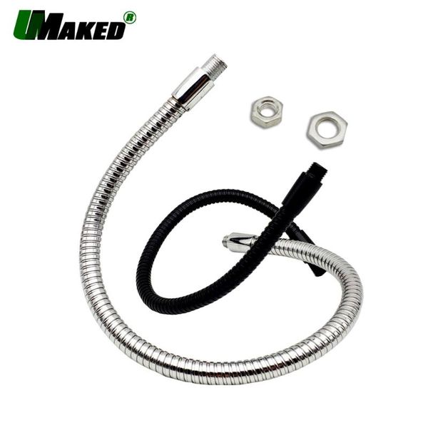 

2pc dia8/10mm led gooseneck 10-50cm desk lamp flexible holder m8+m10 silver/black universal hose soft pipe metal serpentine tube