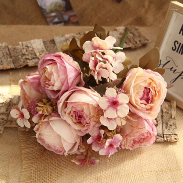

artificial large bunch of peony wedding holding flowers home flower wall decoration with fake flowers 10pcs1