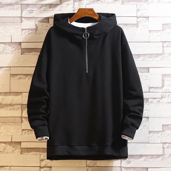

men autumn winter fashion casual hoodies hip hop sportswear of male hooded sweatshirts plus size m-3xl, Black