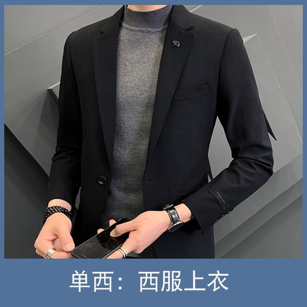 

men's suits & blazers korean style men slim long sleeve autumn casual loose winter cardigan blazer femme clothing db60xf, White;black