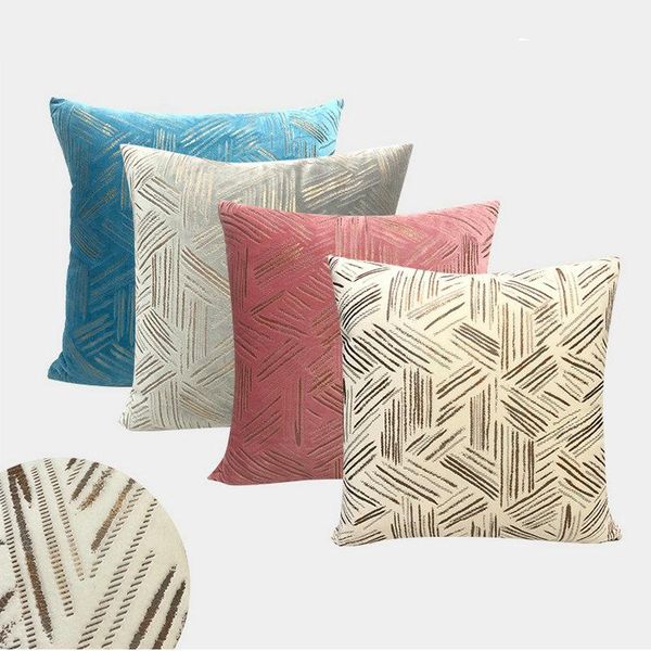 

pillow case luxury bronzing cushion cover velvet warm pillowcase black green blue beige home sofa decor 43x43cm