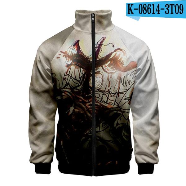 

women's jackets personality siren head 3d print men/women stand-up collar zipper hoodie casual sweatshirt autumn fashion outwear, Black;brown
