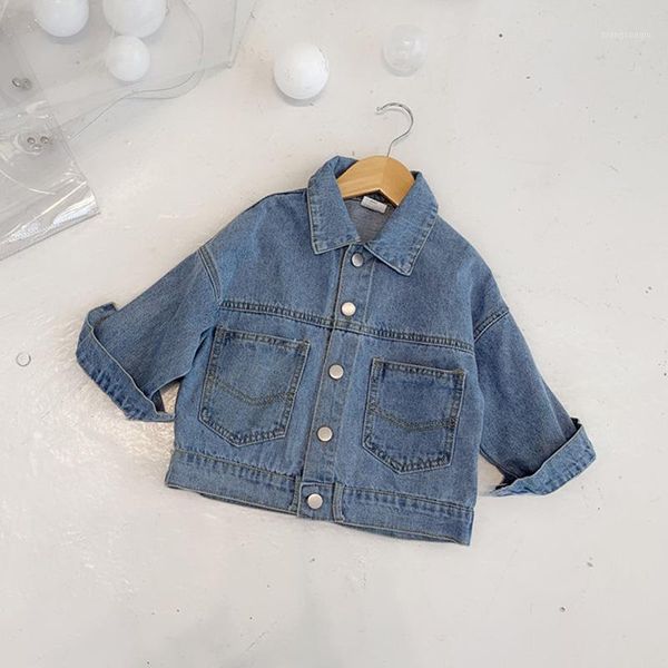 

2020 fashion boys male girls washed denim jeans coat clothes autumn baby infants kids children jackets outwear casaco s88851, Blue;gray