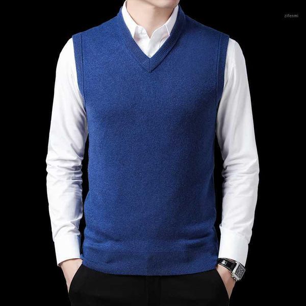 

man 100% merino wool sweater casual male pure cashmere vest sleeveless thicken warm knit clothing pullovers1, White;black