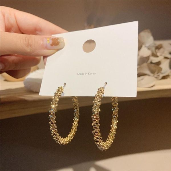 

hoop & huggie lanmila fashion 2021 textured earrings women jewelry, Golden;silver