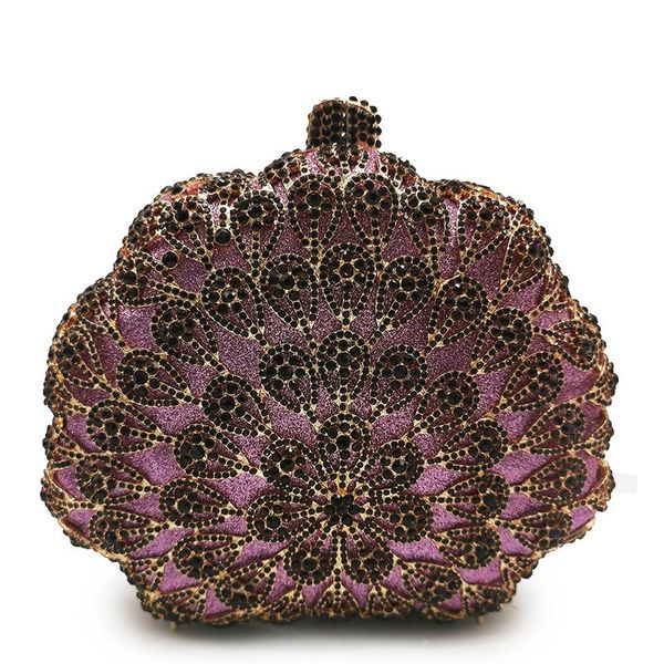 

xiyuan dark purple rhinestone diamond purse new arrival party banquet chain clutches ladies evening clutch bag