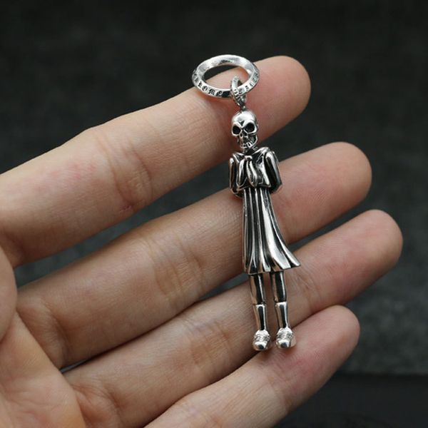 

sterling 925 skull feminine in the fashion thai punk style silver necklace vintage pendant 88bt