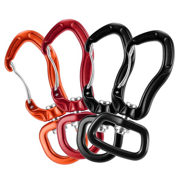 

lixada survial rescue mountaineering carabiners hook 360 rotatable spinner keychain rope swivel hammock clip hook