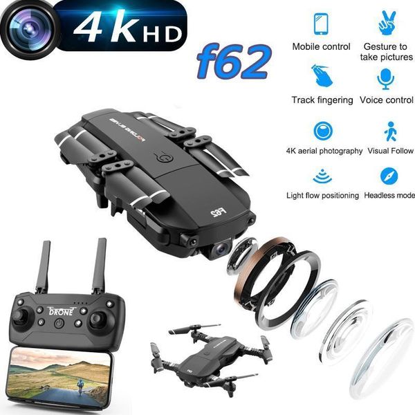 

f62 mini drone 4k wifi hd wide angle camera rc drone optical flow gesture control follow quadcopter back to shcool toy1