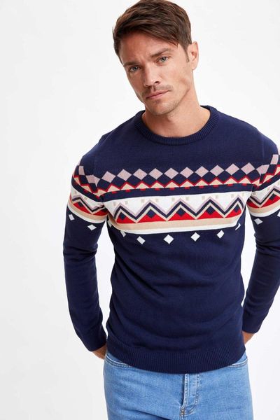

defacto slim fit bisiklet yaka triko kazak-r8756az20wn, White;black