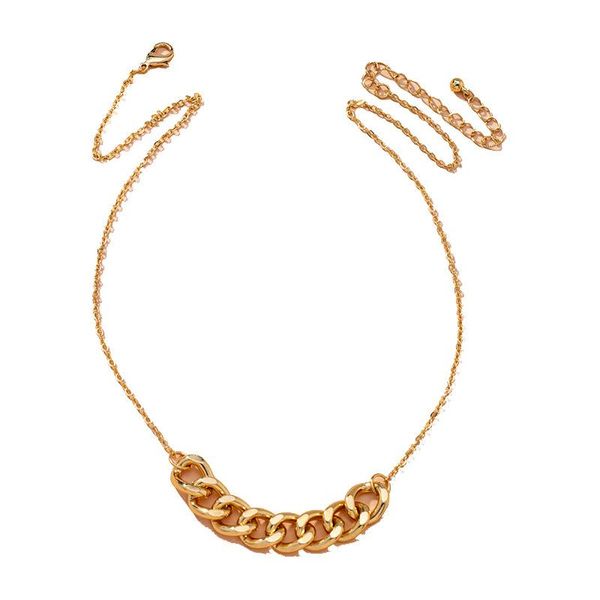 

new punk light designs simple metal gold chain necklace for women, Silver