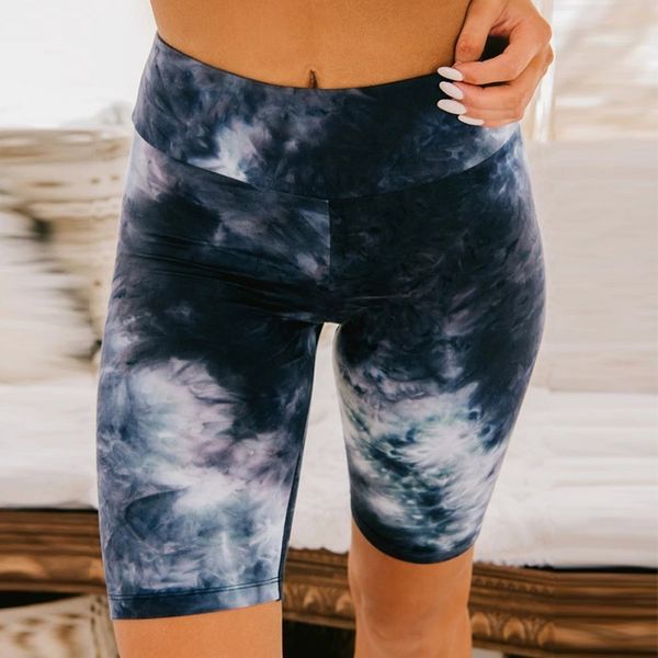 

women tie dye summer leggings trouser yoga shorts sport running short fitness clothes jogging, White;black