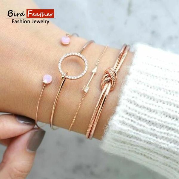 

link, chain gold color women fashion punk bracelet simple trendy arrow metal bracelets bohemian retro jewelry accessories bangles, Black