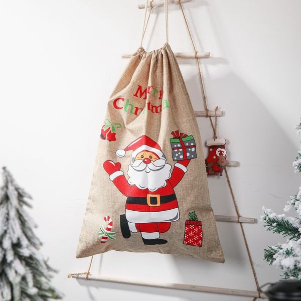 

factory8aa0santa candy gift decorations linen christmas child printed backpack apple bag