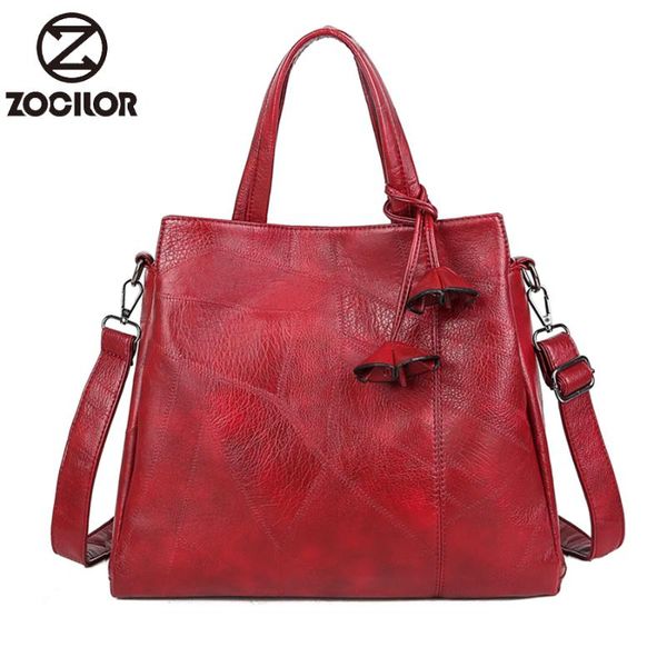 

fashion stitching soft leather multi-layer large pocket handbag women's handbag shoulder bag large capacity bag