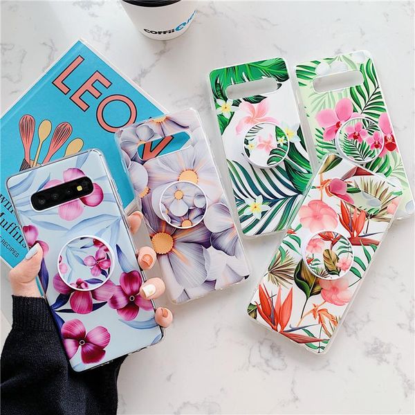 

подставка для держателя flykylin красочные цветы для samsung galaxy s10 plus s9 s8 note10 крышка для samsung m10 a50 a70 a10 a20 wmtogc