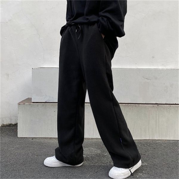 

hoodie 2021 male spring new winter leggings rolled-up in men and women wide-leg straight pants 0tfc, Black